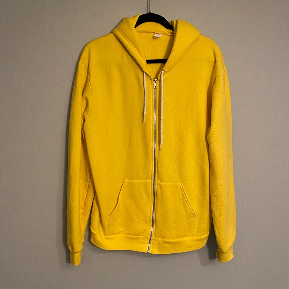 American Apparel Yellow Zip Hoodie
